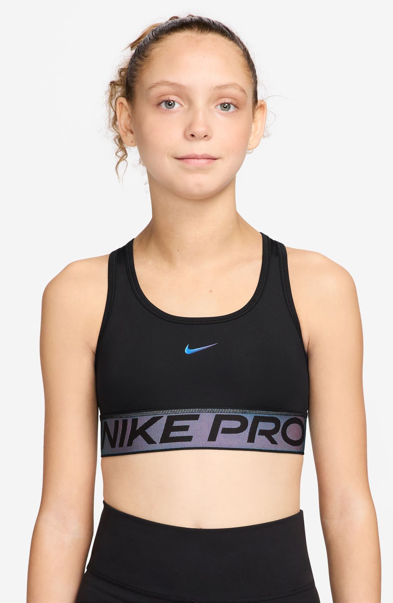 nike swoosh logo racerback sports bra