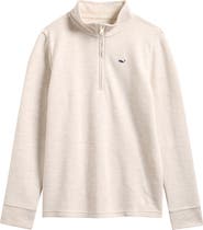 vineyard vines Kids' Saltwater Stripe Quarter Zip Sweatshirt