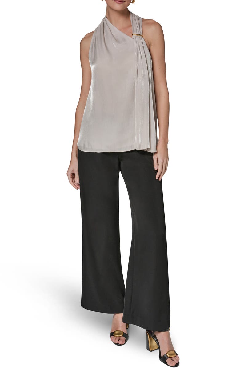 Donna Karan New York Asymmetric Sleeveless Top, Alternate, color, Tuscan Grey