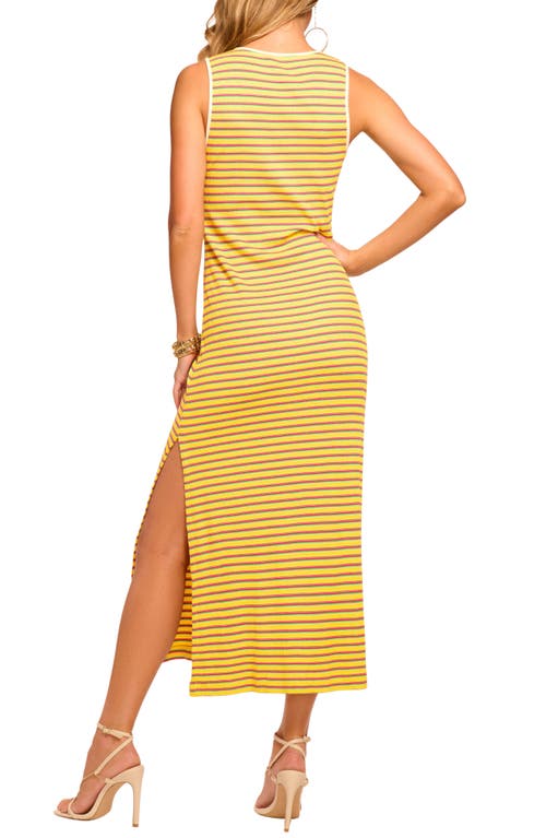 Ramy Brook Everest Stripe Knit Dress In Lemon Drop Stripe Combo