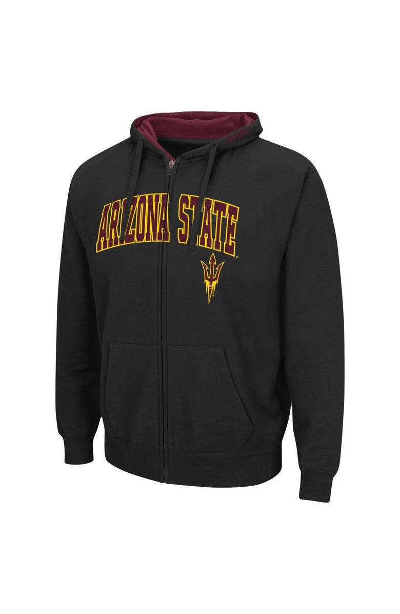 COLOSSEUM Men's Colosseum Black Arizona State Sun Devils Arch & Logo 3.0 Full-Zip Hoodie, Alternate, color, Black