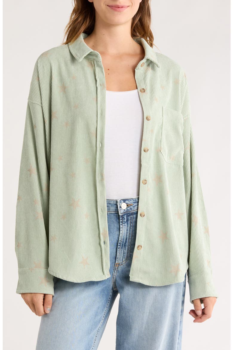 Star Corduroy Shirt Jacket, Main, color, MINT