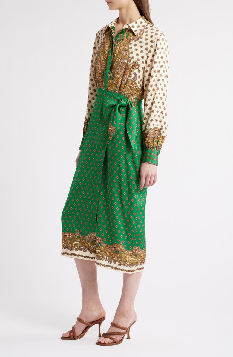 Elie Tahari The Vero Paisley Print Long Sleeve Dress, Alternate, color, Jewel Paisley Print