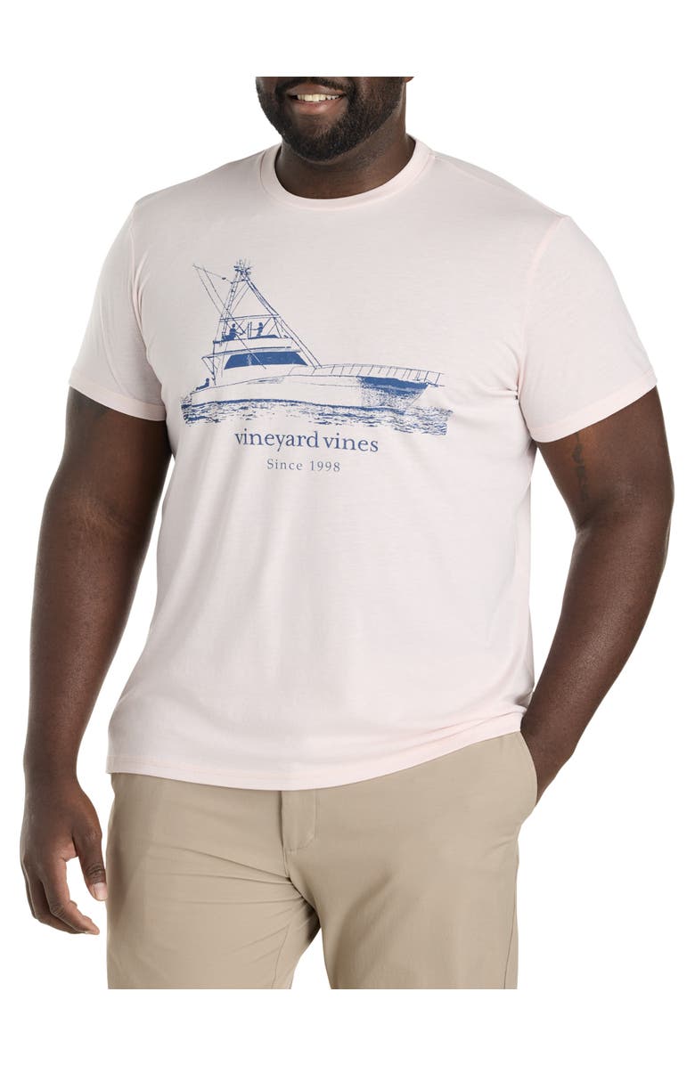 vineyard vines Big & Tall Sportfisher Waves Dune Graphic T-Shirt, Main, color, Pink Dogwood Heather