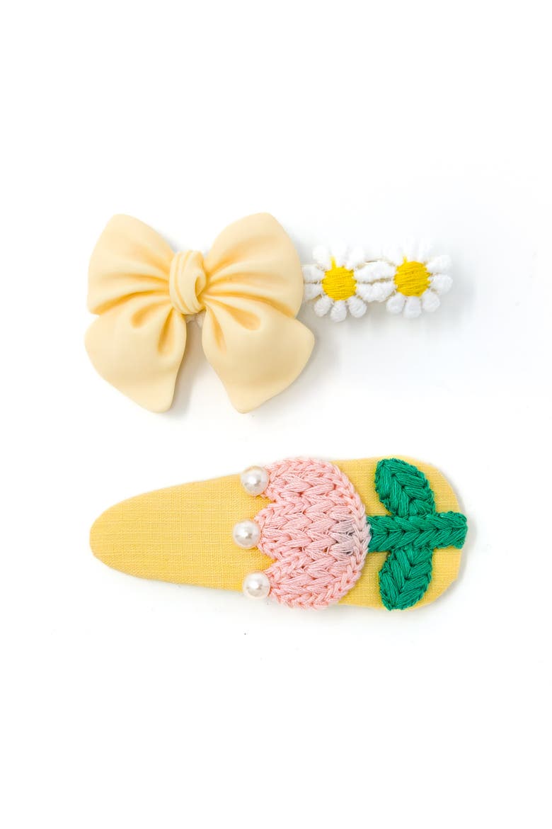 2-piece Hair Clip Gift Set - Bow Garden, Alternate, color, Honeydew Bloom