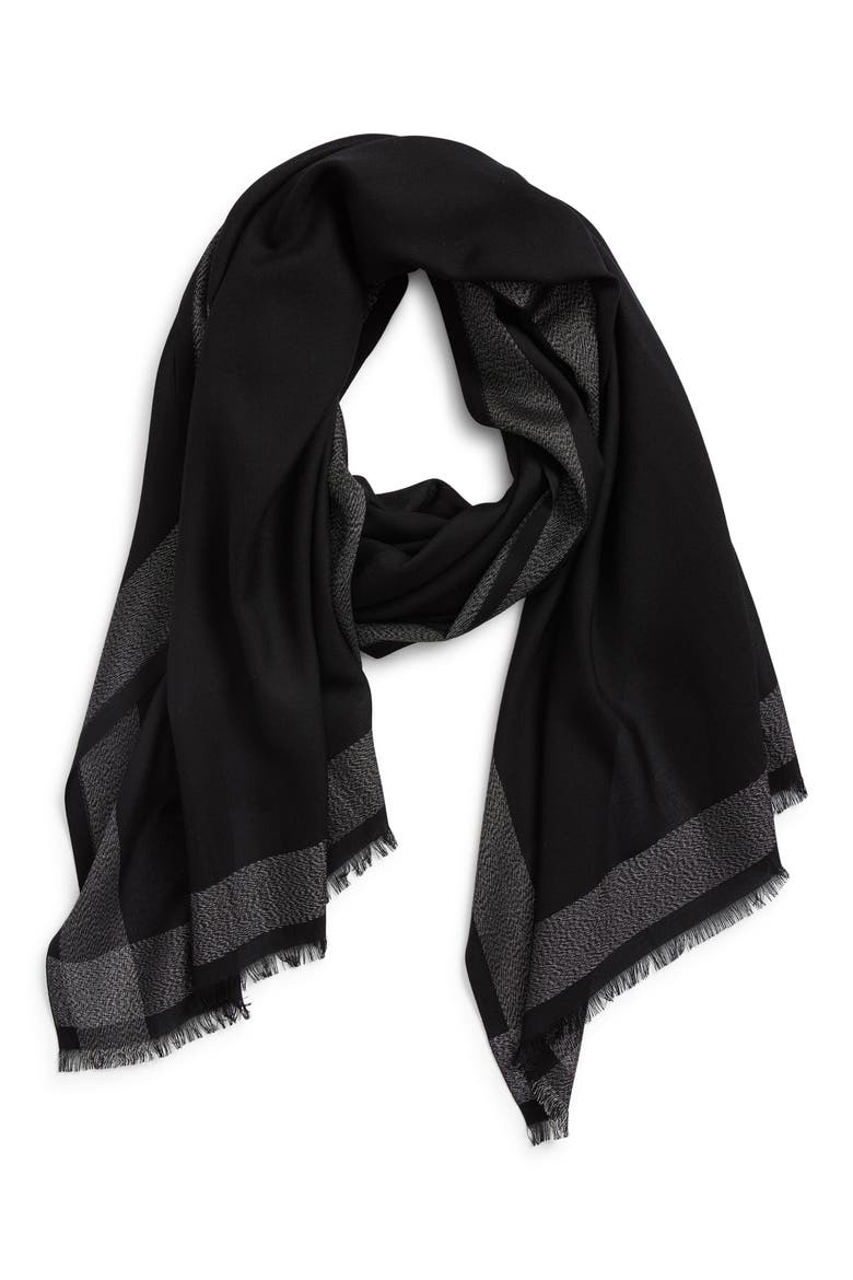 Shimmer Wrap Scarf, Alternate, color, BLACK