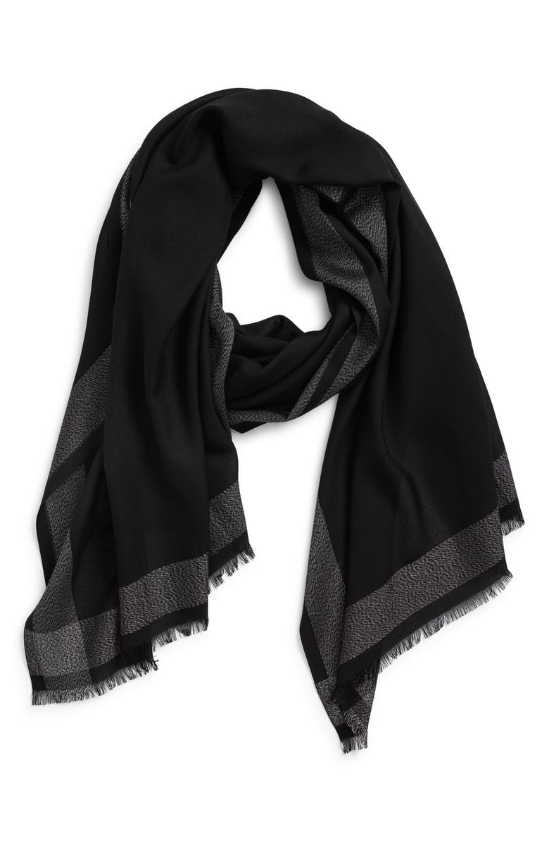 Nordstrom Shimmer Wrap Scarf, Alternate, color, Black