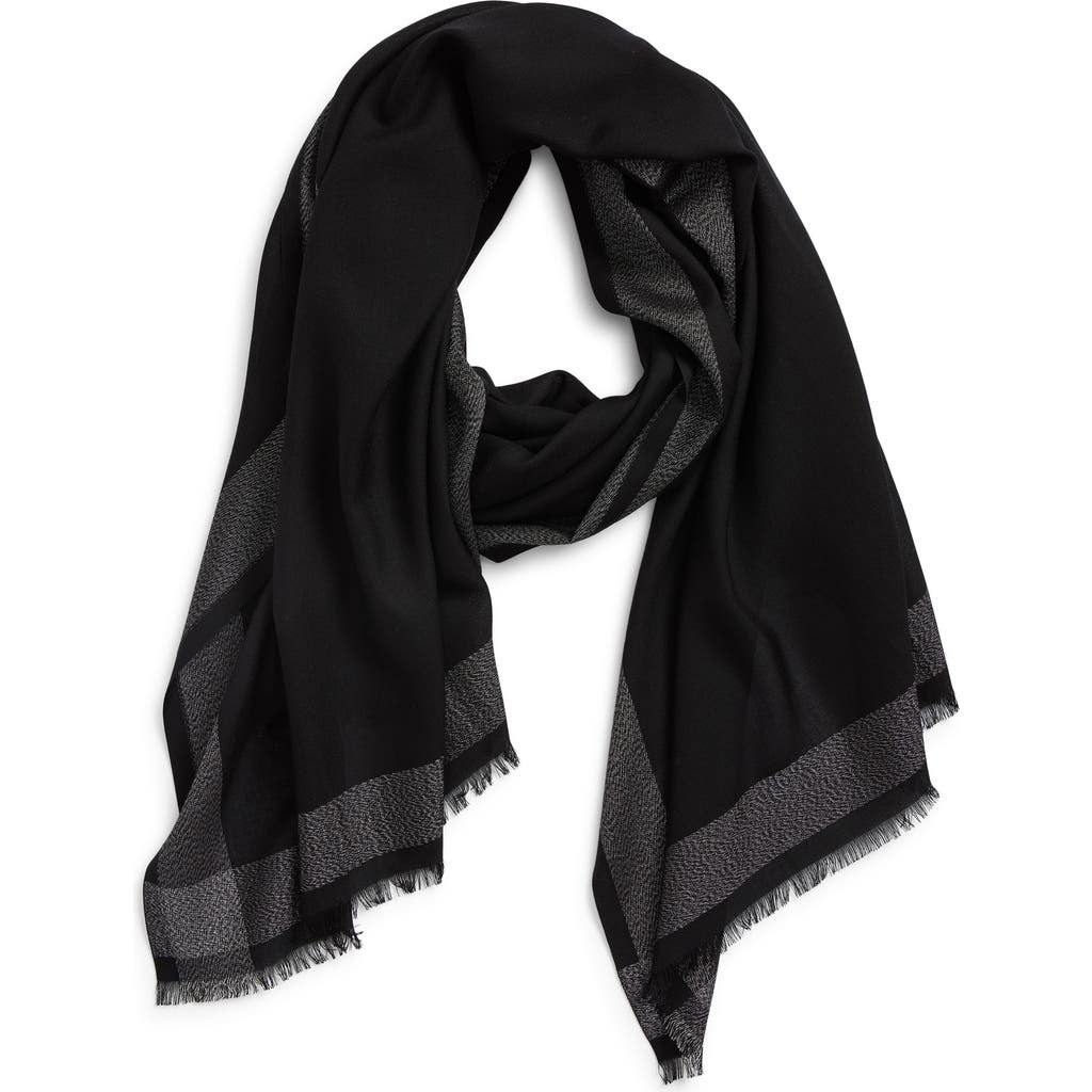 Nordstrom Shimmer Wrap Scarf In Black