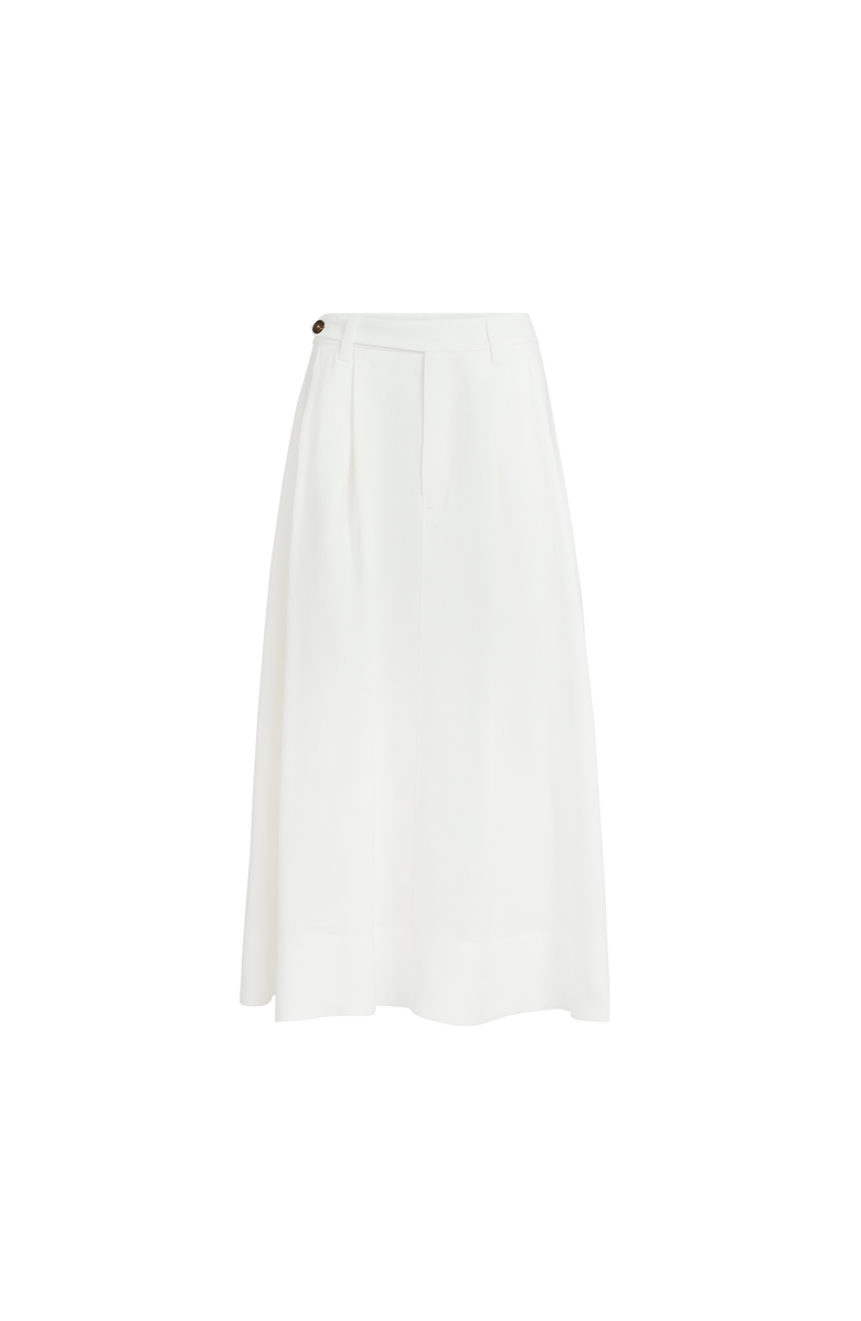 Brunello Cucinelli Twill sartorial skirt with monili, Main, color, White