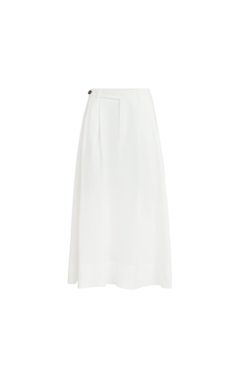 Twill sartorial skirt with monili