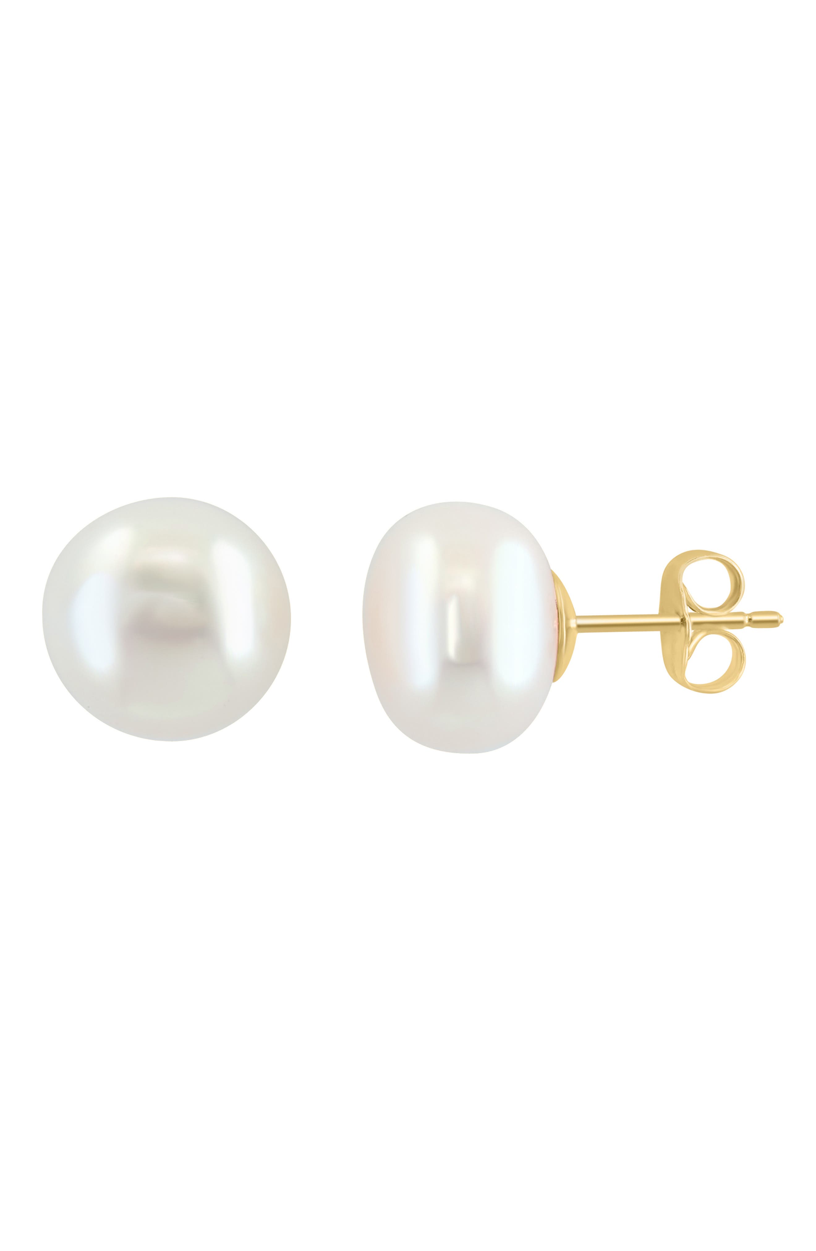 EFFY 14K Yellow Gold 11-12mm Freshwater Pearl Stud Earrings