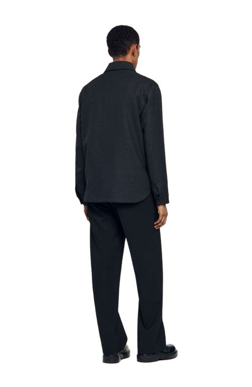 Sandro Wool Overshirt With Pockets