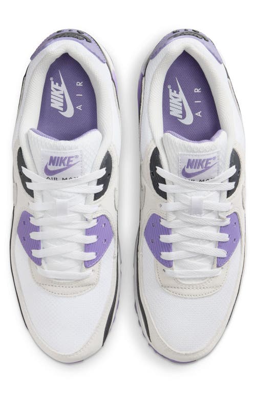 Nike Air Max 90 White Dusty Amethyst Photon Dust Light Smoke Grey In Multi