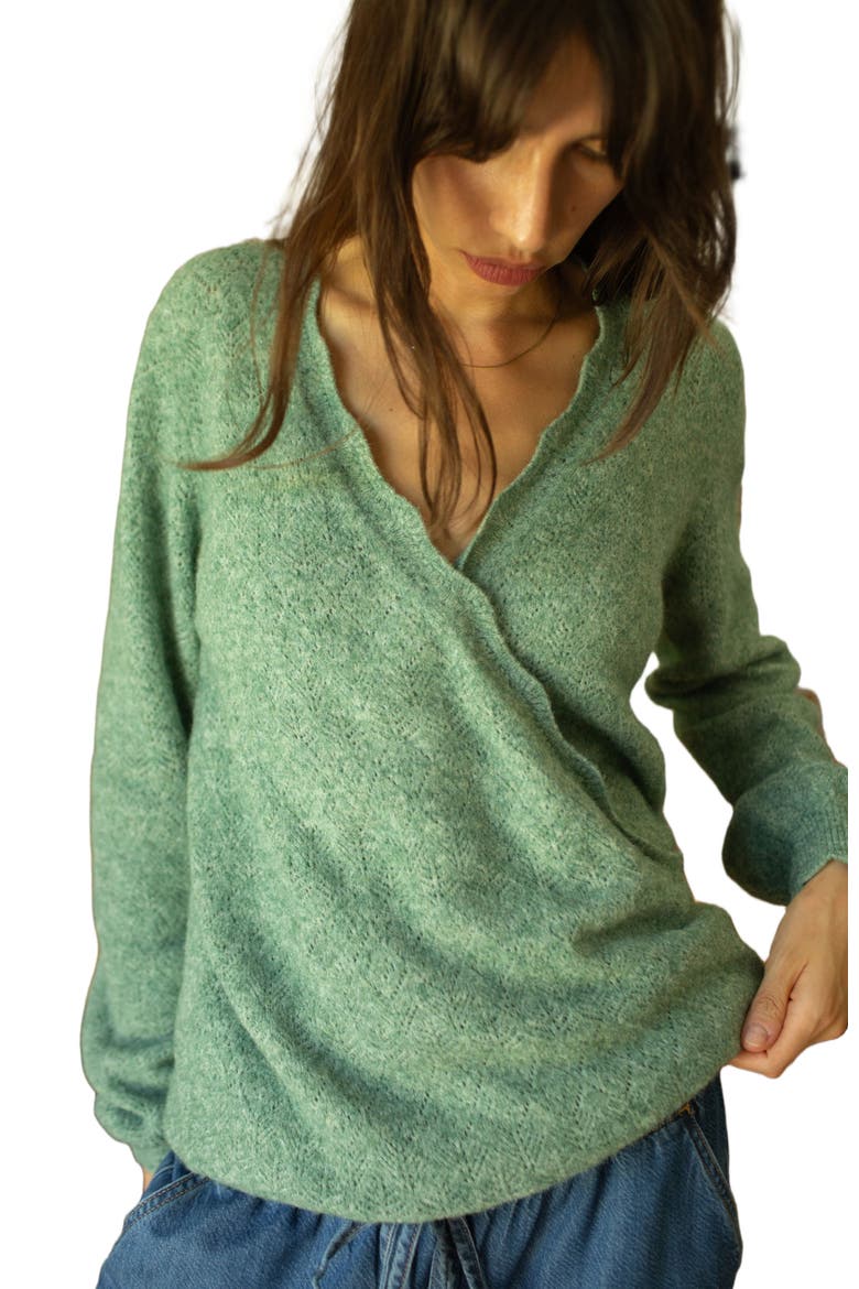The Cozy Pointelle Snuggle Sweater, Alternate, color, Matcha