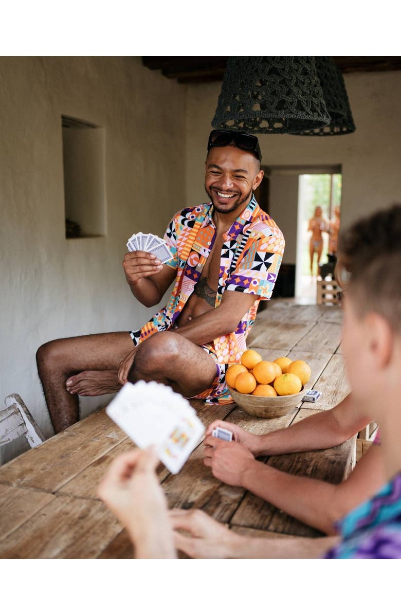 OOSC Endless Summer Men's Short Sleeve Shirt, Alternate, color, Orange, Purple And Mint