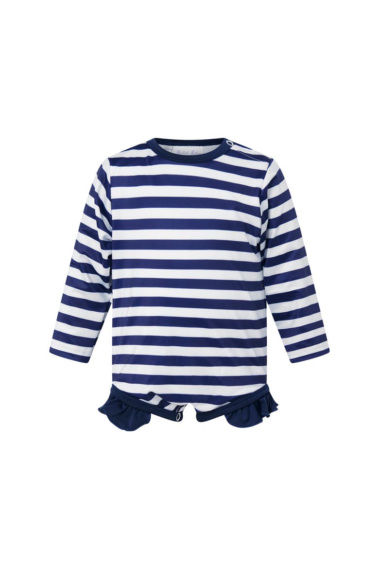Breton Stripe Frill Rashguard, Main, color, Navy