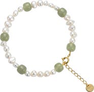 seree Isabelle Pearl and green jade bracelet