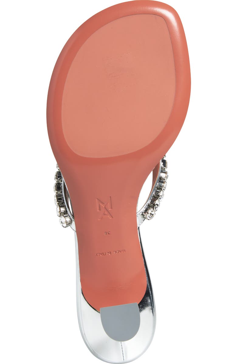 Amina Muaddi Gigi Metallic Crystal Strap Kitten Heel Sandal, Alternate, color, Mirror Silver/ White Crystals