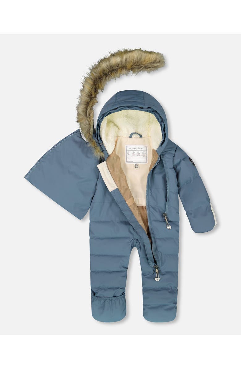 Deux par Deux One-Piece Snug Snowsuit Designed for Car Seat, Alternate, color, Dark Gray Blue