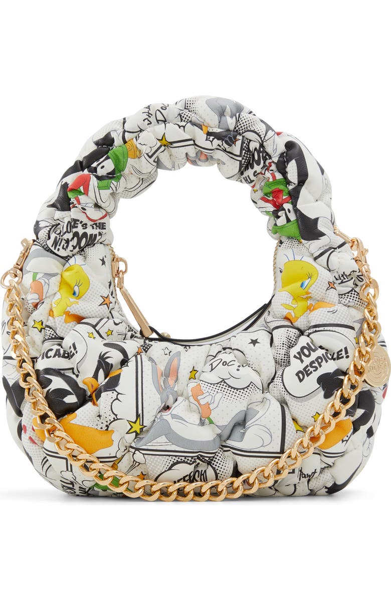 ALDO x Looney Tunes Ruched Faux Leather Top Handle Bag, Main, color,