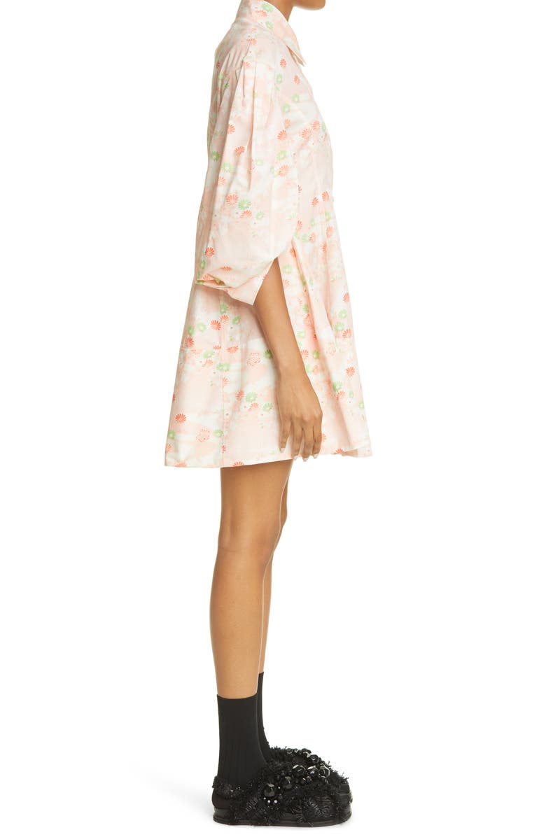 Simone Rocha Floral Puff Sleeve Cotton Dress, Alternate, color,