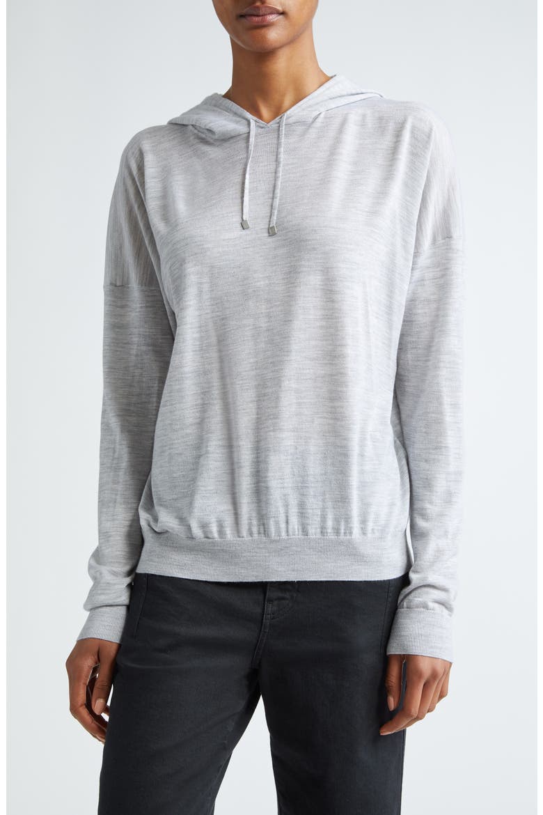Merino Wool Hooded Sweater, Main, color, GREY