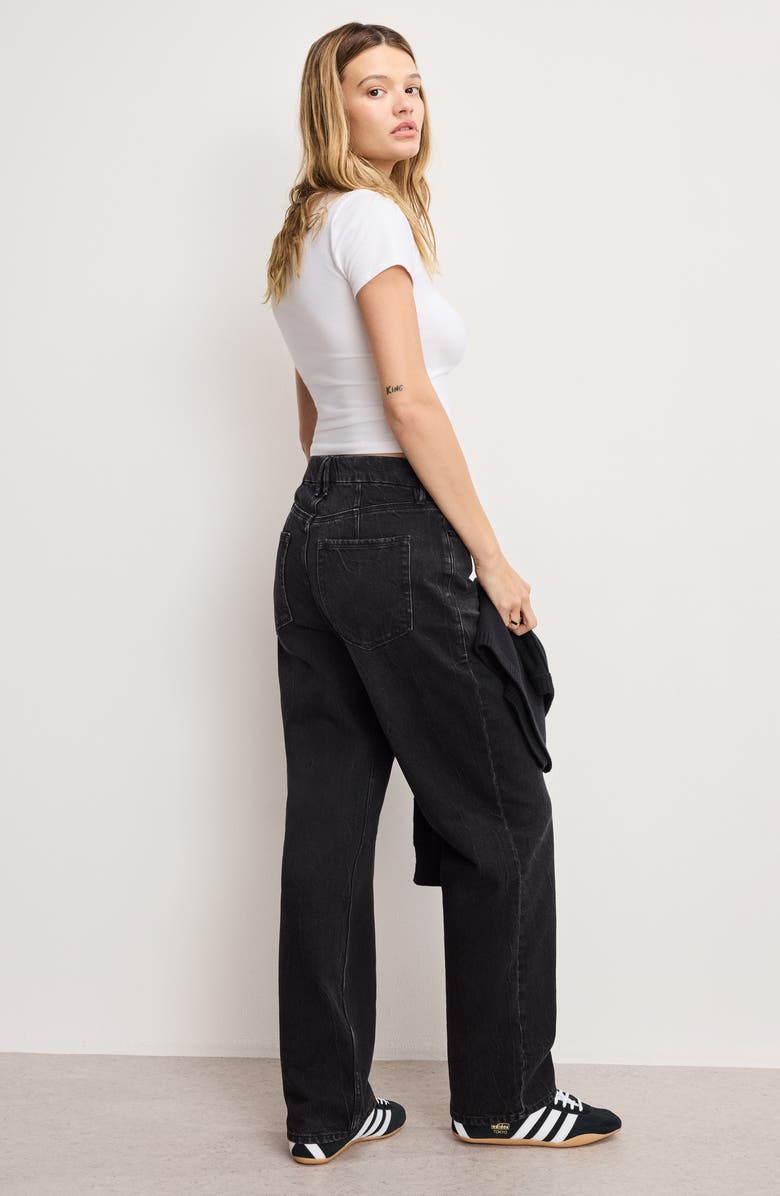 Good American Good '90s Relaxed Jeans, Alternate, color, Black406