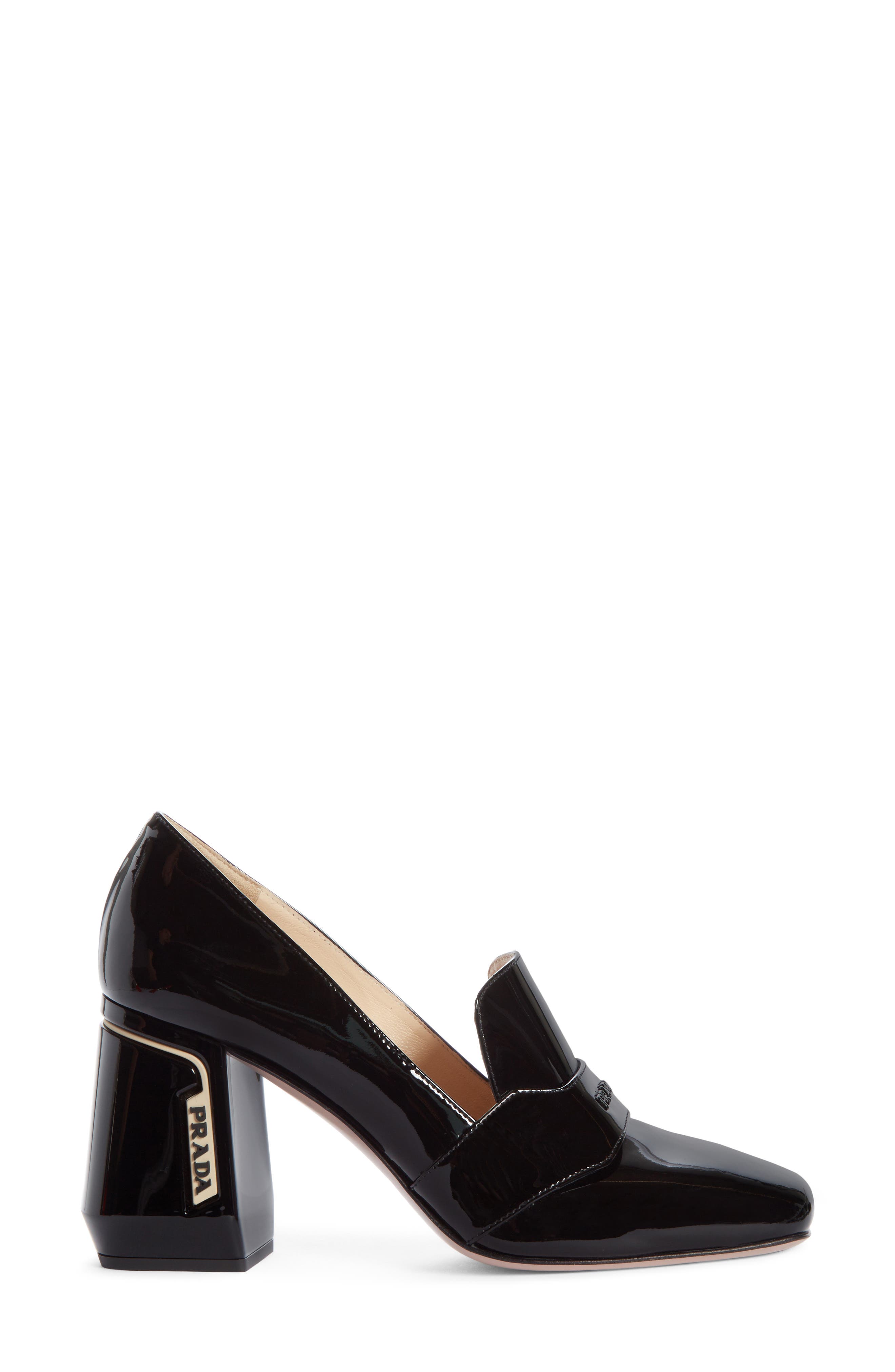 Prada Block Heel Loafer Pump, Alternate, color, 