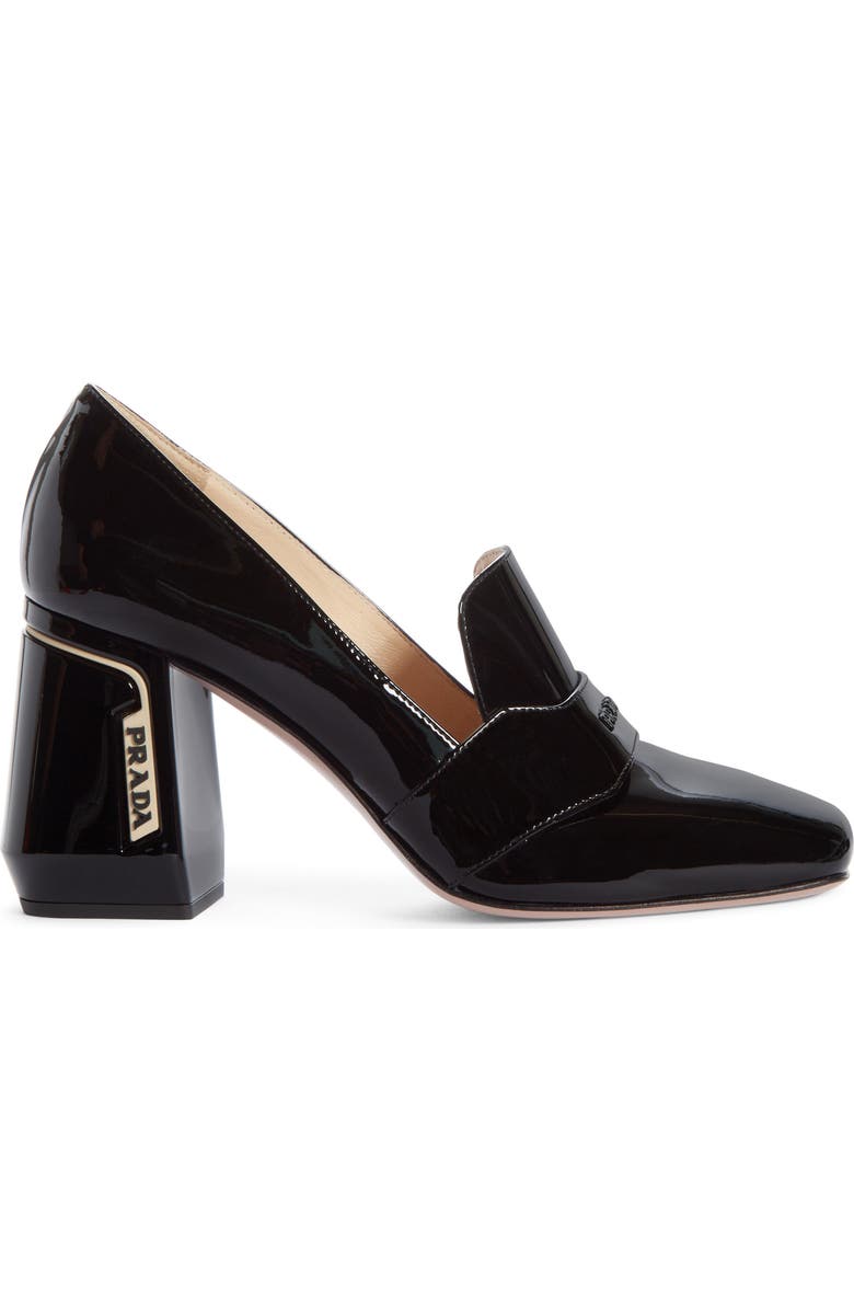 Prada Block Heel Loafer Pump, Alternate, color,