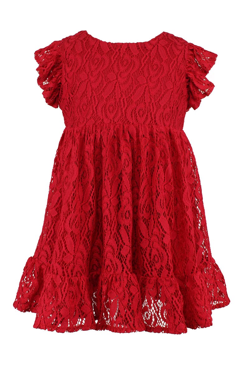Lace A-Line Dress, Main, color, RED