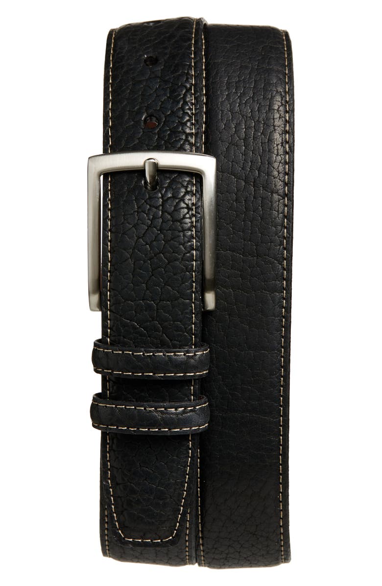 Torino Leather Belt, Main, color, Black