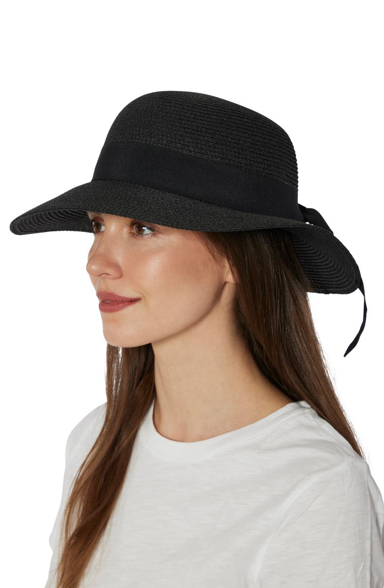 Bruno Magli Ribbon Band Straw Sun Hat, Alternate, color,