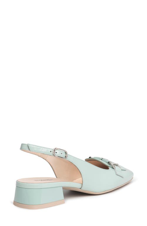 Nerogiardini Patent Leather Horsebit Slingback Pumps In Mint