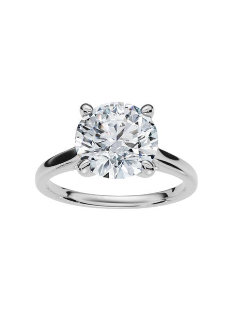 Certified 2Ct Solitaire Diamond Cathedral Engagement Ring Gold Lab Grown