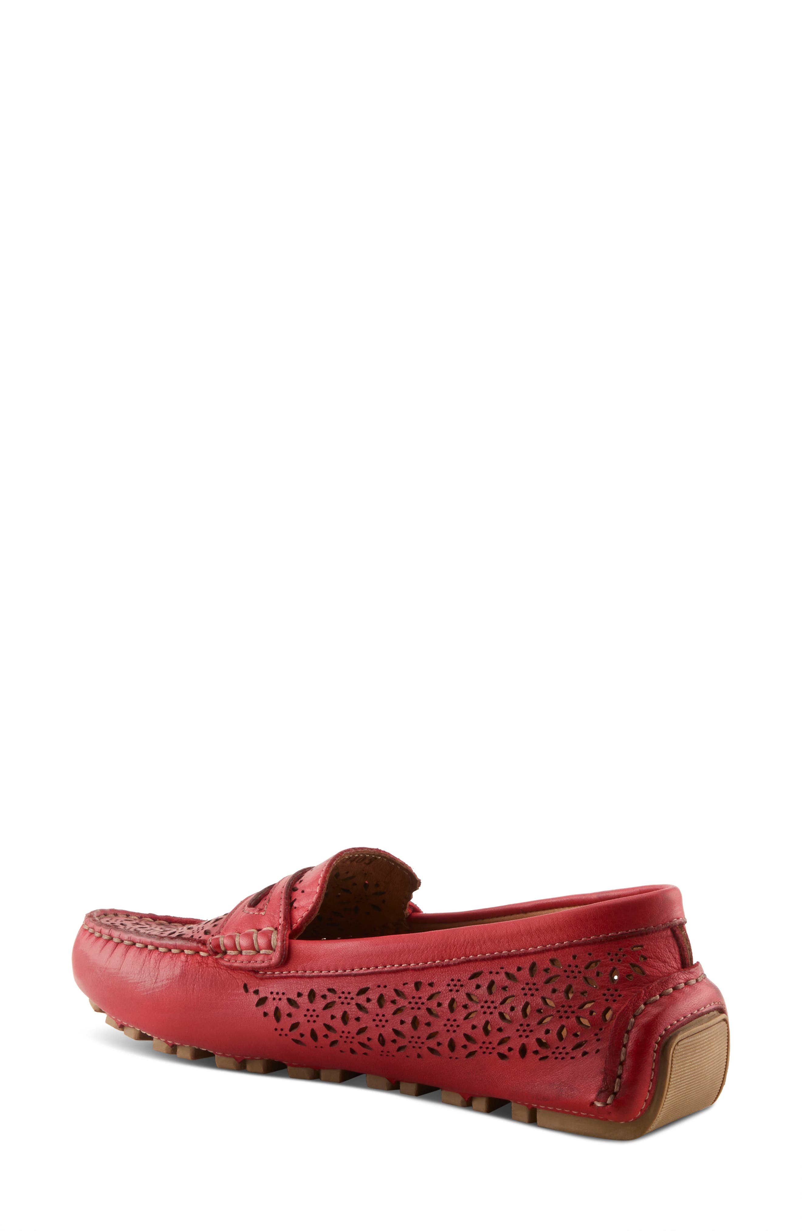 Spring Step Crain Driving Penny Loafer, Alternate, color, Red