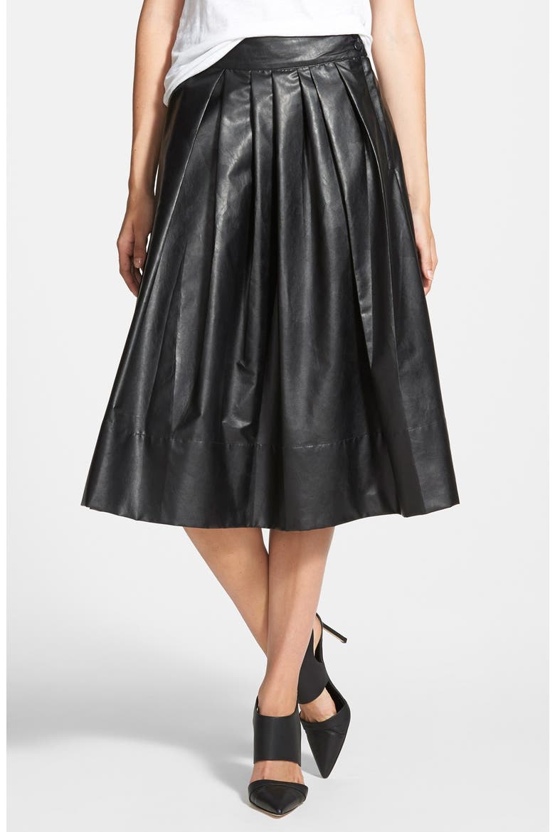 'Town' Pleated Skirt, Main, color, BLACK