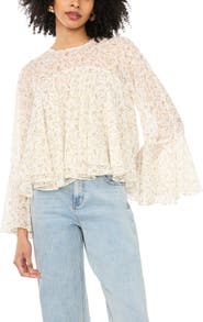 1.STATE Ruffle Keyhole Back Top