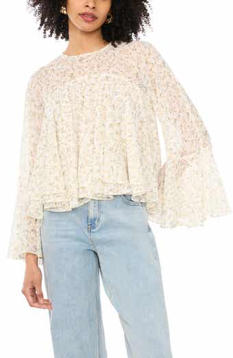 Ruffle Keyhole Back Top