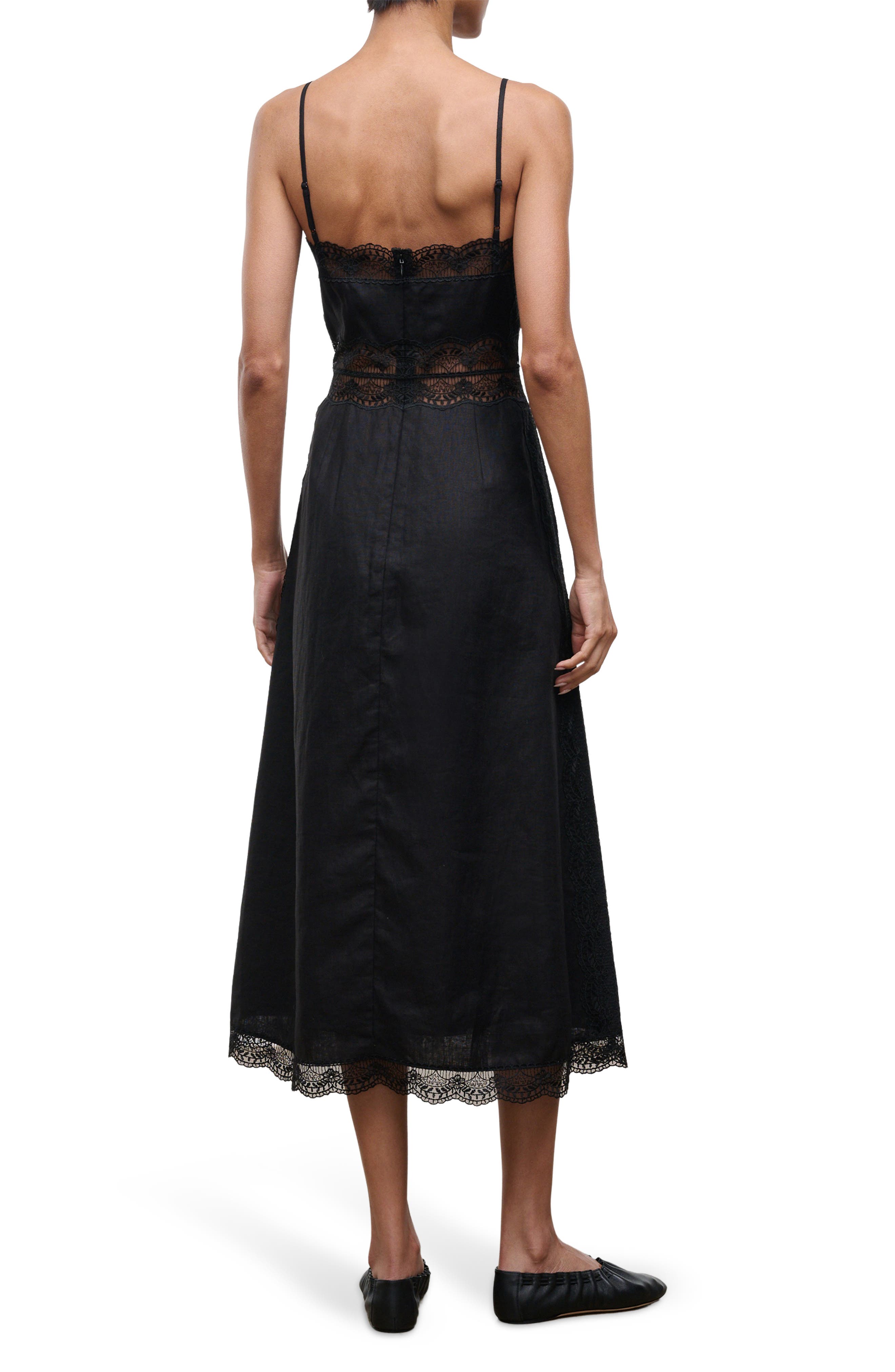 Amalina Lace Detail Linen Dress - image 2