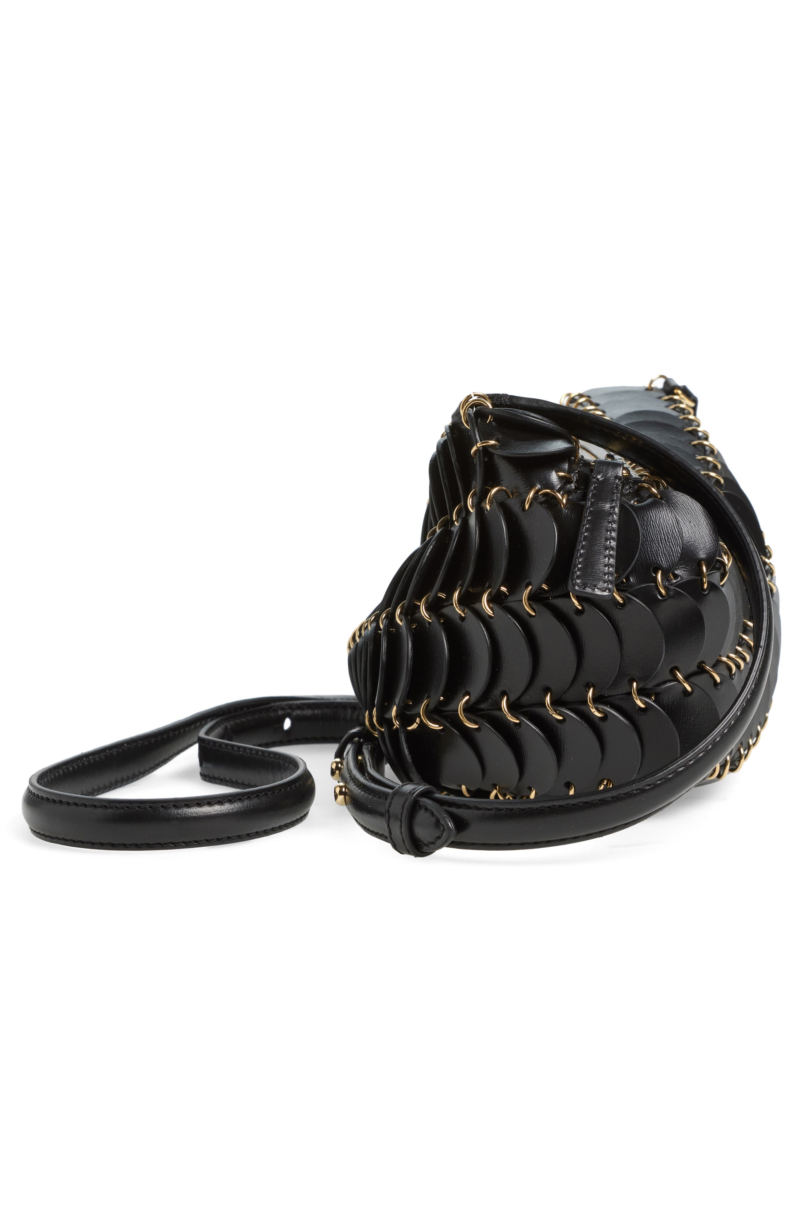 Rabanne Sac Leather Shoulder Bag, Alternate, color, 