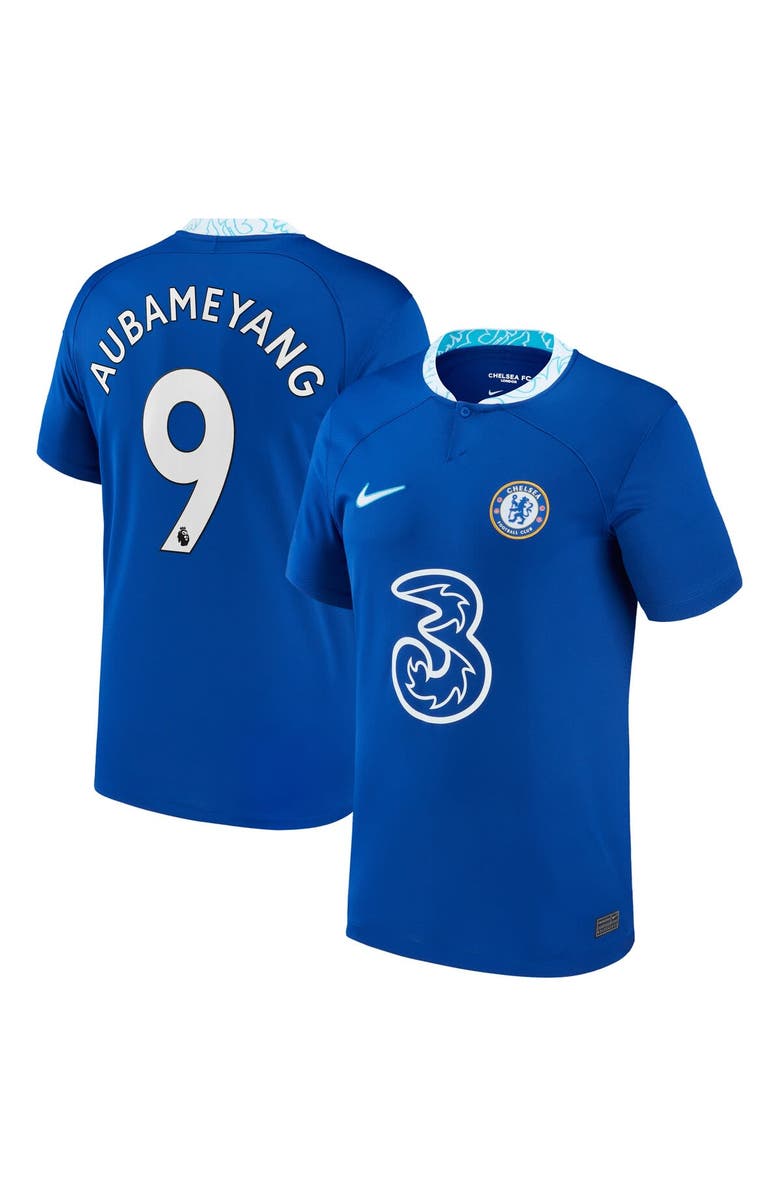 Nike Men's Nike Pierre-Emerick Aubameyang Blue Chelsea 2022/23 Home Breathe Stadium Replica Player Jersey, Main, color, 