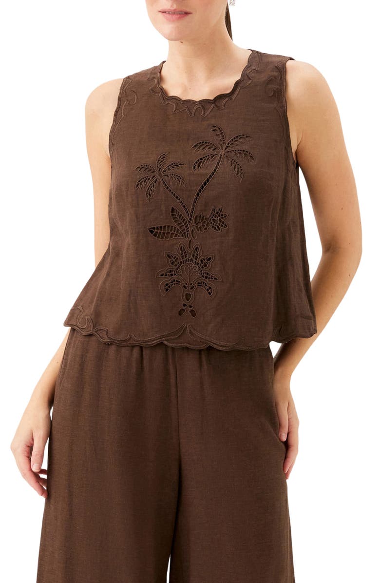 FIFTEEN TWENTY Elina Embroidered Sleeveless Top, Main, color, 