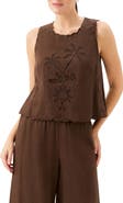 FIFTEEN TWENTY Elina Embroidered Sleeveless Top