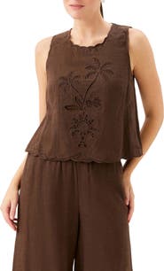 FIFTEEN TWENTY Elina Embroidered Sleeveless Top