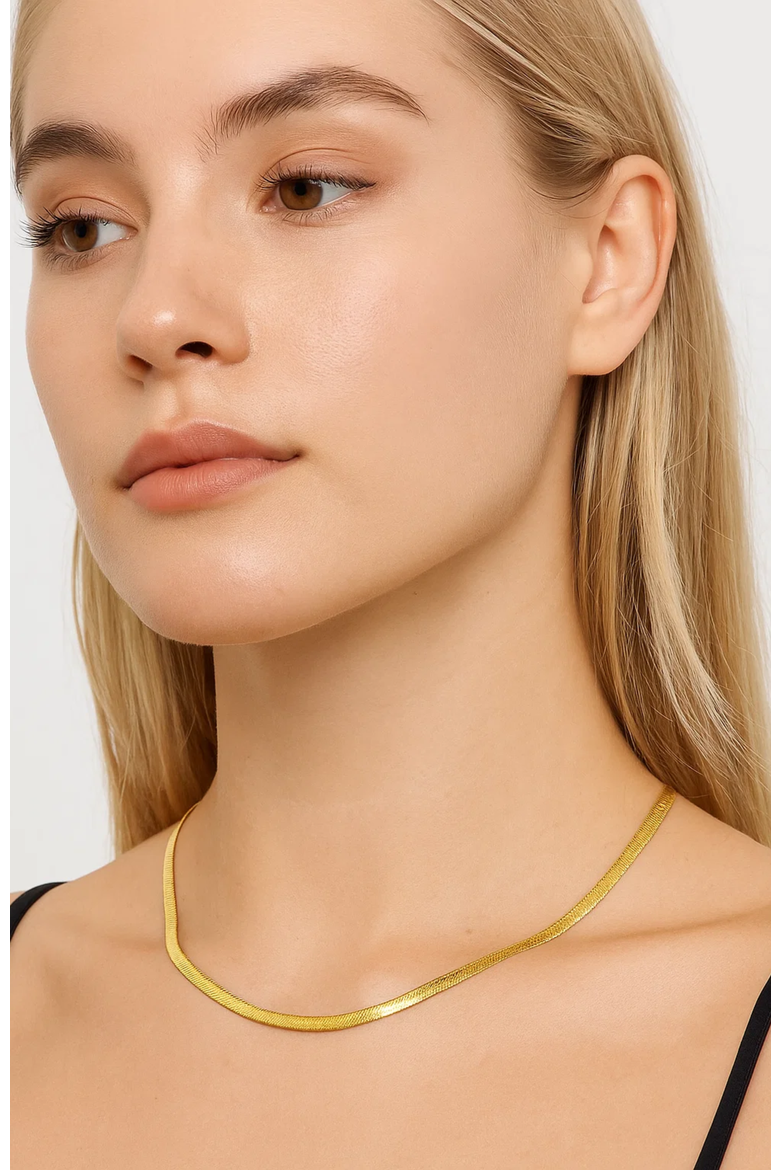 Gold Snake Chain Necklace Sleek and Timeless Elegance, Alternate, color, Gold