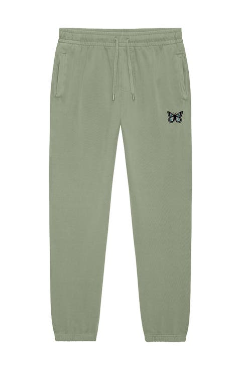 Womens Butterfly Heavy Weight Fleece Sweatpant Pant