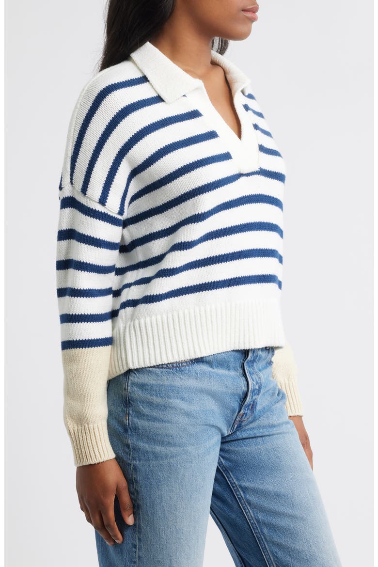 Dedham Stripe Polo Sweater, Alternate, color, INK AND WHITE COMBO