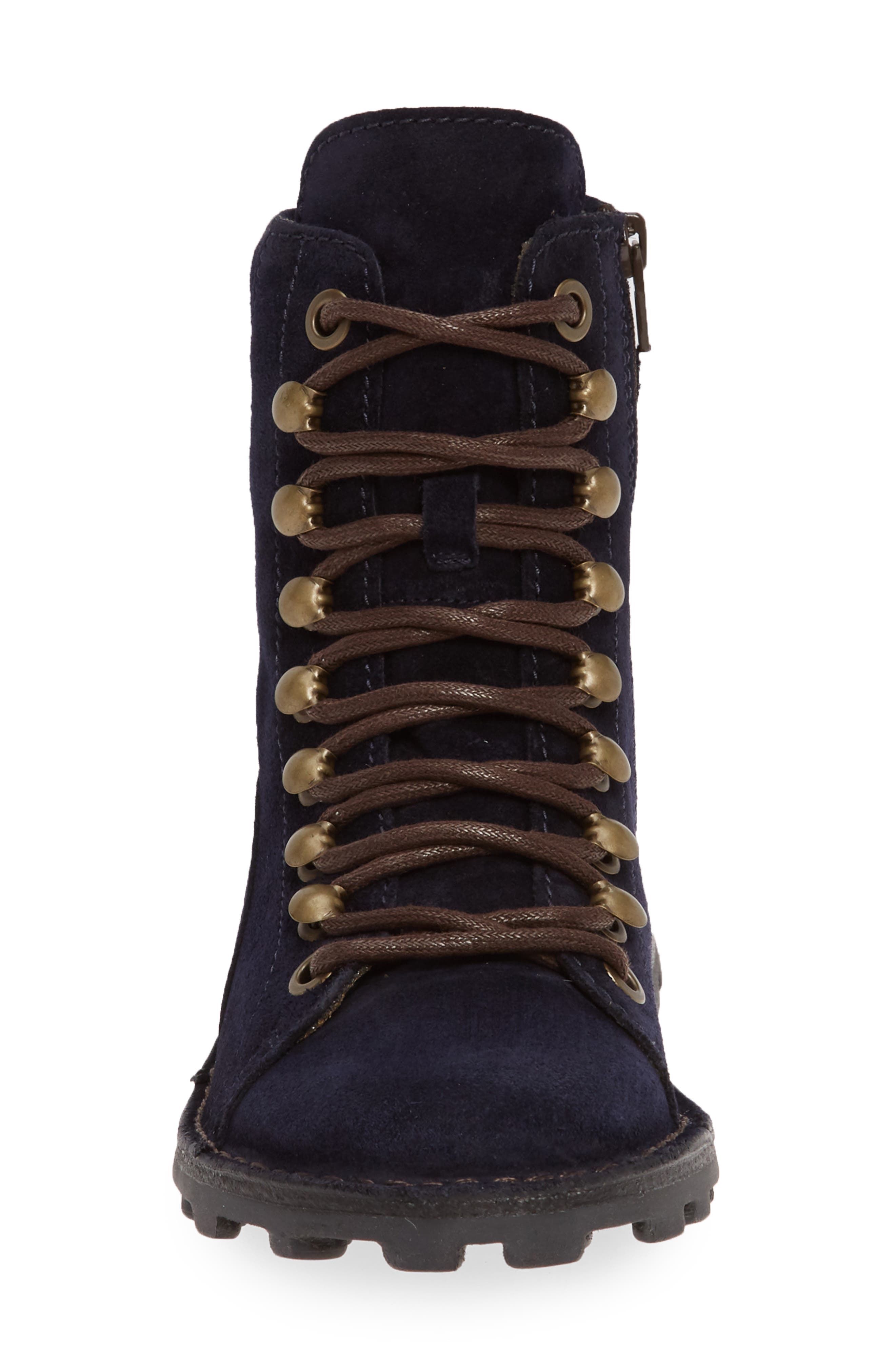 Malu Moto Boot, Alternate, color, NAVY/ DARK BROWN SUEDE
