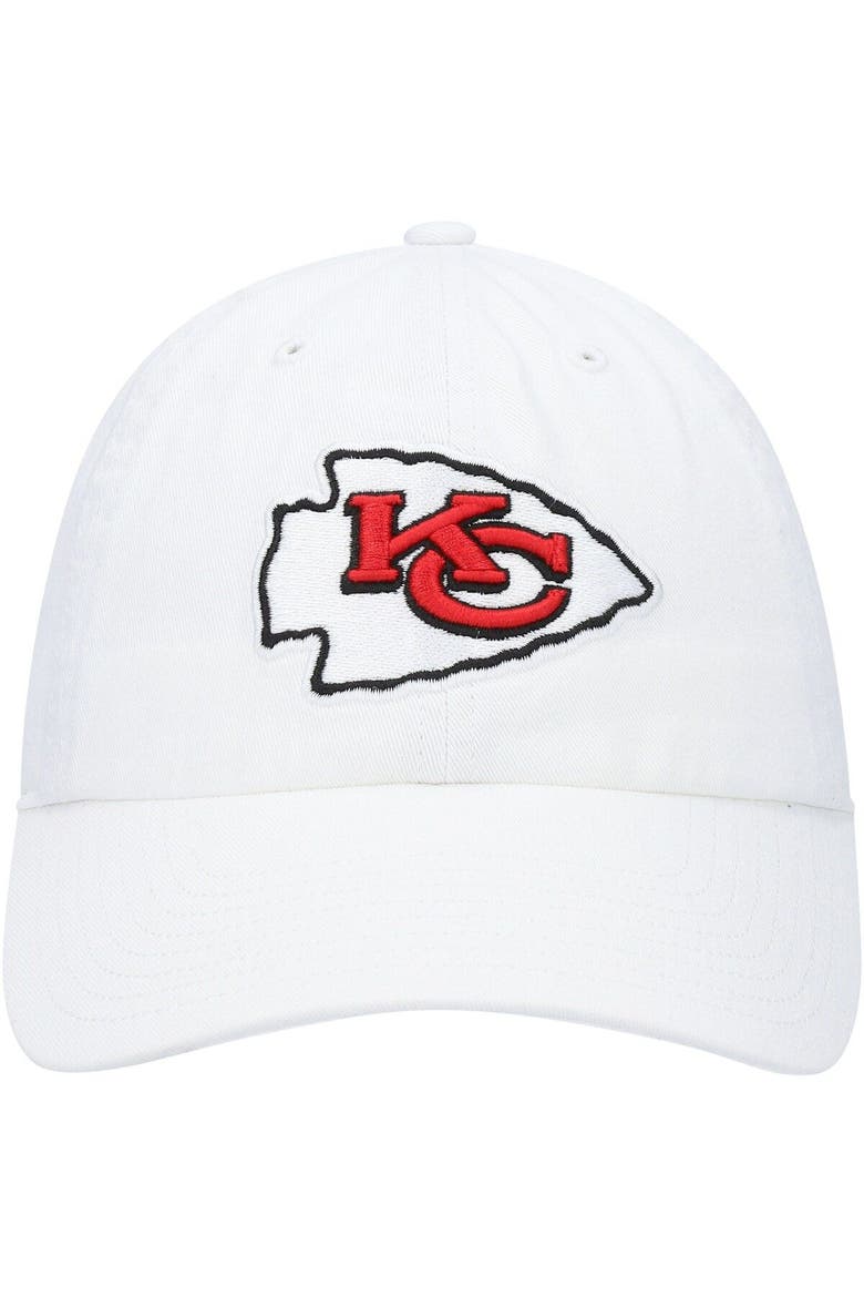 Men's '47 White Kansas City Chiefs Logo Clean Up Adjustable Hat, Alternate, color, White