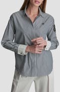 DKNY Stripe Logo Button-Up Shirt